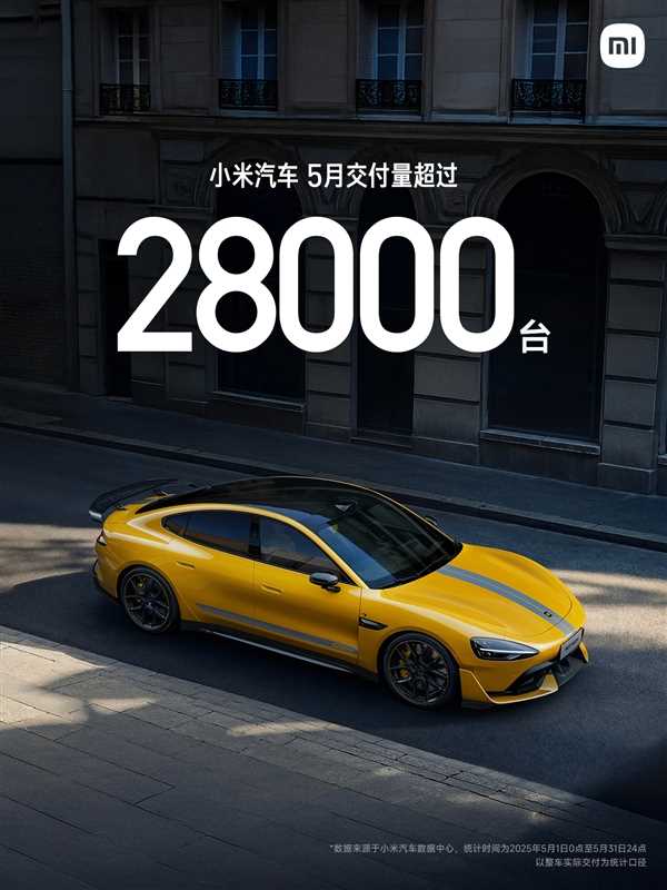 小米汽车5月交付量超过2.8万台